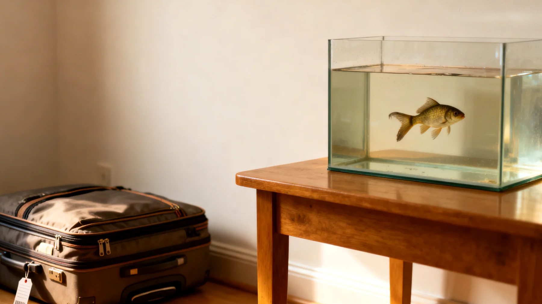 Fische können während einer Reise nicht trainiert werden, da Training kontinuierliche Anwesenheit erfordert und bei Fischen ohnehin nicht anwendbar ist"